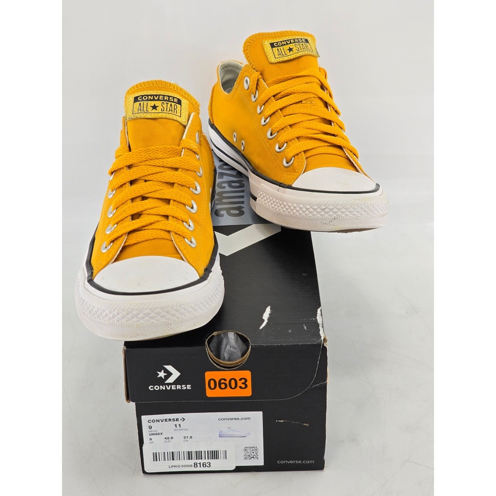 Converse Chuck Taylor All Star Mens 9 Womens 11 Mustard Yellow Low Top - Good